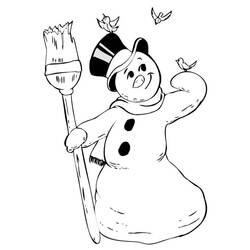 Dessin à colorier: Bonhomme de Neige (Personnages) #89248 - Coloriages à Imprimer Gratuits