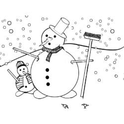 Dessin à colorier: Bonhomme de Neige (Personnages) #89274 - Coloriages à Imprimer Gratuits