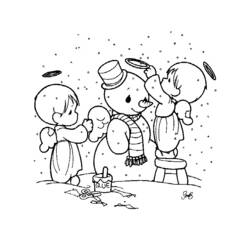 Dessin à colorier: Bonhomme de Neige (Personnages) #89291 - Coloriages à Imprimer Gratuits