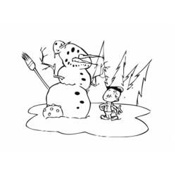 Dessin à colorier: Bonhomme de Neige (Personnages) #89292 - Coloriages à Imprimer Gratuits