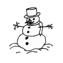 Dessin à colorier: Bonhomme de Neige (Personnages) #89297 - Coloriages à Imprimer Gratuits