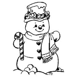 Dessin à colorier: Bonhomme de Neige (Personnages) #89302 - Coloriages à Imprimer Gratuits