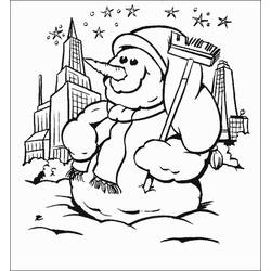 Dessin à colorier: Bonhomme de Neige (Personnages) #89307 - Coloriages à Imprimer Gratuits