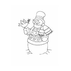 Dessin à colorier: Bonhomme de Neige (Personnages) #89317 - Coloriages à Imprimer Gratuits