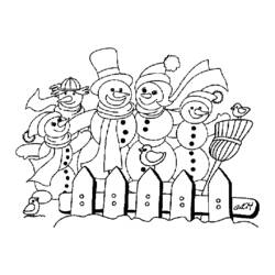 Dessin à colorier: Bonhomme de Neige (Personnages) #89320 - Coloriages à Imprimer Gratuits