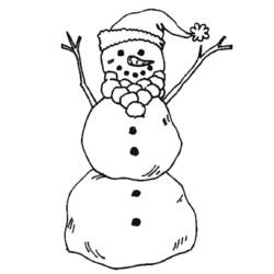 Dessin à colorier: Bonhomme de Neige (Personnages) #89321 - Coloriages à Imprimer Gratuits