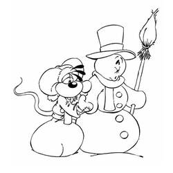 Dessin à colorier: Bonhomme de Neige (Personnages) #89323 - Coloriages à Imprimer Gratuits