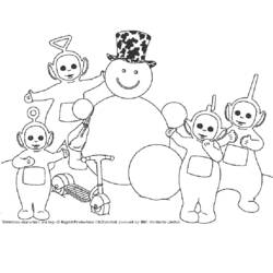 Dessin à colorier: Bonhomme de Neige (Personnages) #89325 - Coloriages à Imprimer Gratuits