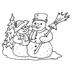 Dessin à colorier: Bonhomme de Neige (Personnages) #89351 - Coloriages à Imprimer Gratuits