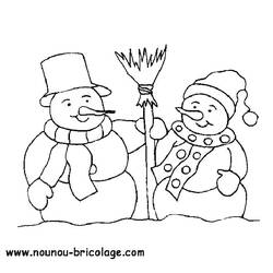 Dessin à colorier: Bonhomme de Neige (Personnages) #89355 - Coloriages à Imprimer Gratuits