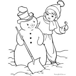 Dessin à colorier: Bonhomme de Neige (Personnages) #89370 - Coloriages à Imprimer Gratuits