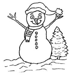 Dessin à colorier: Bonhomme de Neige (Personnages) #89380 - Coloriages à Imprimer Gratuits