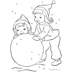 Dessin à colorier: Bonhomme de Neige (Personnages) #89381 - Coloriages à Imprimer Gratuits