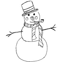 Dessin à colorier: Bonhomme de Neige (Personnages) #89388 - Coloriages à Imprimer Gratuits