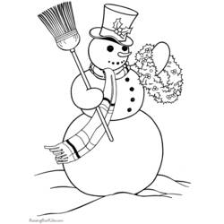 Dessin à colorier: Bonhomme de Neige (Personnages) #89396 - Coloriages à Imprimer Gratuits