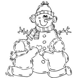 Dessin à colorier: Bonhomme de Neige (Personnages) #89397 - Coloriages à Imprimer Gratuits