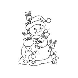 Dessin à colorier: Bonhomme de Neige (Personnages) #89419 - Coloriages à Imprimer Gratuits