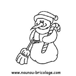 Dessin à colorier: Bonhomme de Neige (Personnages) #89422 - Coloriages à Imprimer Gratuits