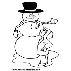 Dessin à colorier: Bonhomme de Neige (Personnages) #89426 - Coloriages à Imprimer Gratuits