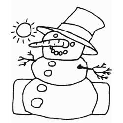 Dessin à colorier: Bonhomme de Neige (Personnages) #89451 - Coloriages à Imprimer Gratuits