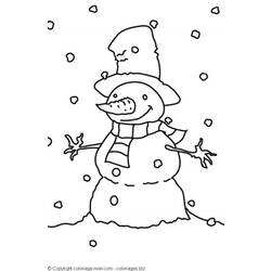 Dessin à colorier: Bonhomme de Neige (Personnages) #89467 - Coloriages à Imprimer Gratuits