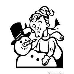 Dessin à colorier: Bonhomme de Neige (Personnages) #89468 - Coloriages à Imprimer Gratuits