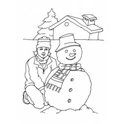 Dessin à colorier: Bonhomme de Neige (Personnages) #89475 - Coloriages à Imprimer Gratuits