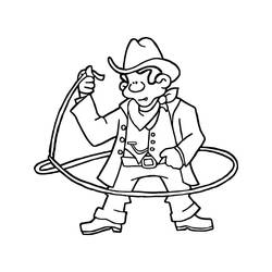 Coloriage Cowboy (Personnages) #213527, dessin gratuit prêt à imprimer