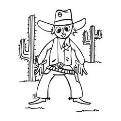 Joli coloriage Cowboy (Personnages) #213543, prêt à imprimer