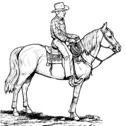 Dessin à colorier: Cowboy (Personnages) #91417 - Coloriages à Imprimer Gratuits