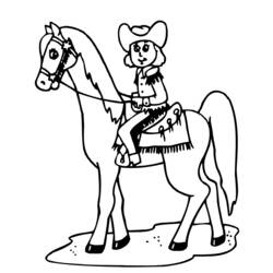 Dessin à colorier: Cowboy (Personnages) #91420 - Coloriages à Imprimer Gratuits