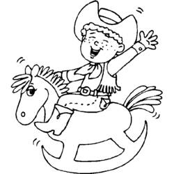 Dessin à colorier: Cowboy (Personnages) #91438 - Coloriages à Imprimer Gratuits