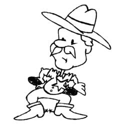 Dessin à colorier: Cowboy (Personnages) #91503 - Coloriages à Imprimer Gratuits