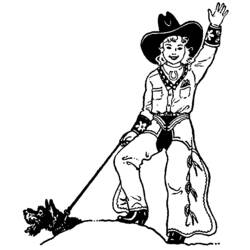 Dessin à colorier: Cowboy (Personnages) #91504 - Coloriages à Imprimer Gratuits