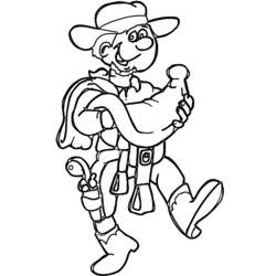 Dessin à colorier: Cowboy (Personnages) #91542 - Coloriages à Imprimer Gratuits