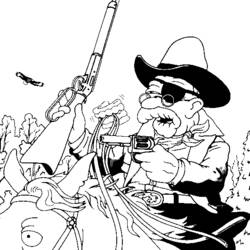 Dessin à colorier: Cowboy (Personnages) #91619 - Coloriages à Imprimer Gratuits