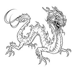 Dessin à colorier: Dragon (Personnages) #148374 - Coloriages à Imprimer