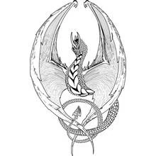 Dessin à colorier: Dragon (Personnages) #5795 - Coloriages à Imprimer Gratuits