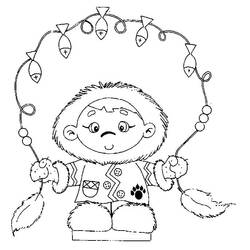 Dessin à colorier: Esquimau (Personnages) #191309 - Coloriages à Imprimer Gratuits