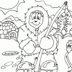 Dessin à colorier: Esquimau (Personnages) #191311 - Coloriages à Imprimer Gratuits
