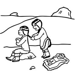 Dessin à colorier: Esquimau (Personnages) #191314 - Coloriages à Imprimer Gratuits