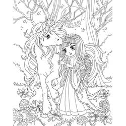 Illustration au trait Licorne (Personnages) #171270 prête à colorier