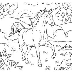 Dessin à colorier: Licorne (Personnages) #19604 - Coloriages à Imprimer Gratuits