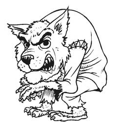Coloriage Loup garou (Personnages) #201664, dessin gratuit prêt à imprimer