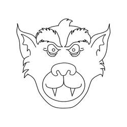 Illustration au trait Loup garou (Personnages) #201692 prête à colorier