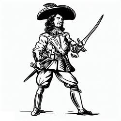 Dessin à colorier: Mousquetaire (Personnages) #191150 - Coloriages à Imprimer Gratuits