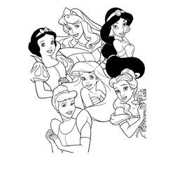 Dessin à colorier: Princesse (Personnages) #85210 - Coloriages à Imprimer Gratuits