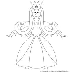 Dessin à colorier: Princesse (Personnages) #85374 - Coloriages à Imprimer Gratuits