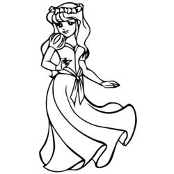 Dessin à colorier: Princesse (Personnages) #85382 - Coloriages à Imprimer Gratuits