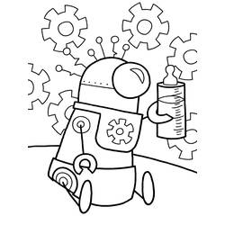 Dessin à colorier: Robot (Personnages) #106635 - Coloriages à Imprimer Gratuits